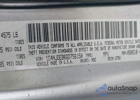 2016 Jeep Compass Latitude from USA, damaged, VIN 1C4NJDEB6GD756150